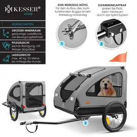 Kesser Hundeanhänger Boxer 2-in-1 grau