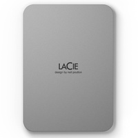 LaCie Mobile Drive Moon 1TB tragbare externe Festplatte, 2.5 Zoll, Mac & PC, silber, inkl. 3 Jahre Rescue Service, Modellnr.: STLP1000400