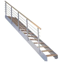 starwood treppen Wangentreppe Kos 106 cm Edelstahl/Holz/Metall