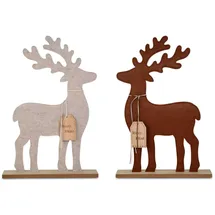 Riffelmacher Hirsch 40 x 7 x 59 cm creme oder braun
