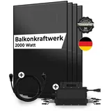 Sicatron 2000W Balkonkraftwerk - 4x 500W Bifazial - Hoymiles HMS-1600-4T - BC05 Kabel 5 Meter / Mit Hoymiles DTU 34€