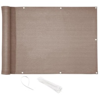 Celinasun Sichtschutz Balkon 0,75 x 5 m Taupe HDPE Balkonbespannung mit Kabelbinder atmungsaktiv Balkonumrandung
