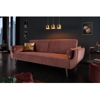 riess-ambiente Schlafsofa DIVANI 220cm altrosa / gold, Einzelartikel 1 Teile, Wohnzimmer · Samt · 3-Sitzer · Couch mit Bettfunktion · Retro Design rosa