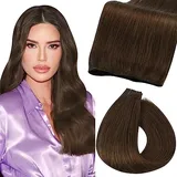 Fshine Genie Tressen Echthaar Dunkelbraun 35cm 50g Echthaar Tressen zum Einnähen Tressen Extensions Echthaar Haar Extensions Echthaar Tressen Haartressen Echthaar zum Einnähen 4