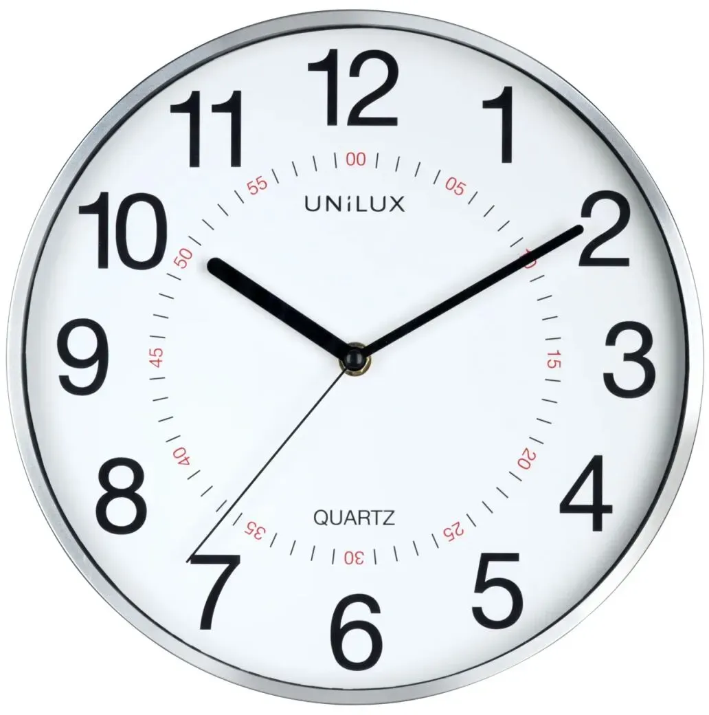 Unilux 400094280 Wand- /Tischuhr Quarzuhr Rund Grau