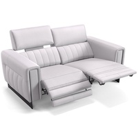 Sofanella 2-Sitzer Leder Lesina, Relaxsofa, Designsofa, Designer Couch, Italienisches Sofa, 2er Sofa weiß