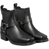 Herren Cowboy/Biker TERMINATER Stiefel Gringos Harley Leder, Schwarz - Black Leather - Größe: 46 EU - 47 EU