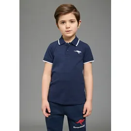 KangaROOS Poloshirt KANGAROOS "Kangaroos 2er Pack Poloshirts", Jungen, Gr. 140/146, grün (marine, grün), Piqué, Obermaterial: 95% Baumwolle, 5% Elasthan, bestickt, Basic, Rippbündchen, Shirts, Kurzarm, Basic Passform, mit Logostickerei, mit Seitenschlitzen