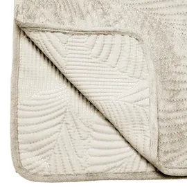 Atmosphera Bettüberwurf Feuille - Samt - Elfenbeinfarben 240x260 cm, Atmosphera Créateur D'Intérieur