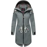 Marikoo Damen, Softshell Mantel mit Kapuze Softshelljacke B964 [B964-Mount-Fur-Sto-Blue-Gr.L] - L,