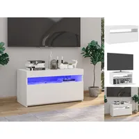 vidaXL TV-Schrank mit LED-Leuchten Hochglanz-Weiß 75x35x40 cm