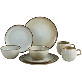 CreaTable Kombiservice Grau, Keramik, 8-teilig, 400 ml,400 ml, 29x31.5x32 cm, Essen & Trinken, Geschirr, Geschirr-Sets, Kombiservice