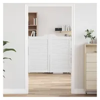 VidaXL Schwingtüren Lamellen-Design 1-Paar Weiß 90x100 cm, Saloontüren, Bartüren,