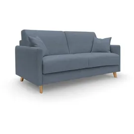 divani.store Schlafsofa, blau, 160 cm, (mat. 120x197)