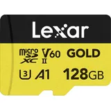 Lexar Gold MicroSDXC, UHS-II, U3, V60 Professional Speicherkarte 128 GB