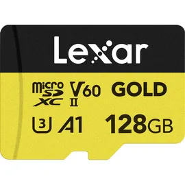 Lexar Gold MicroSDXC, UHS-II, U3, V60 Professional Speicherkarte 128 GB