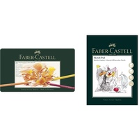 Faber-Castell 110060 - Farbstifte Polychromos, 60er Metalletui & Art & Graphic Skizzenblock, A4 160 g/m2 Block mit 40 Blatt