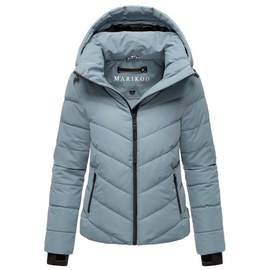 Marikoo Winterjacke Damen (XS-3XL) - Wasserabweisend, Warm, Kapuze abnehmbar, Winddicht - Steppjacke, Frauen - Stehkragen, 4 Taschen, verlängerter Zipper - Blue L