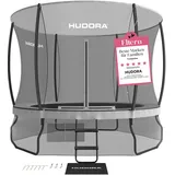 Hudora Fantastic Complete Max 300 Trampolin mit großem Eingang & 300cm Durchmesser - Sporttrampolin mit Rahmennetz & Leiter - Familien-Trampolin mit Randabdeckung für bis zu 120kg