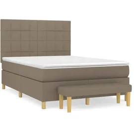 vidaXL Boxspringbett 140 x 200 cm Taupe