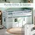Homestyle4u Hochbett 90 x 200 cm Kiefer massiv lackiert mintgrün