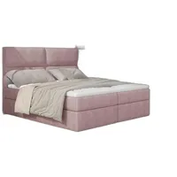 Xlmoebel Bett Designer Bett Chesterfield Gewebe Hotel Betten Doppelschlafzimmer (1-tlg., Boxspring Bett), Hergestellt in Europa rosa