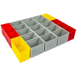 BS-Systems Sortimentskasten Kunststoff 338 x 63 x 260 mm gelb/grau/rot