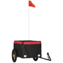 vidaXL Fahrradanhänger schwarz/rot 30 kg