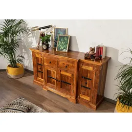 Massivmoebel24 Sideboard Akazie 160 x 85 x 45 cm Braun