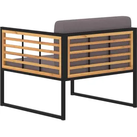 vidaXL Gartenstühle 70 x 70 x 62 cm dunkelgrau inkl. Auflagen 2 St.