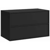 Badplaats Waschbeckenunterschrank Mali 2 Schubladen 80 x 49 x 46 cm Schwarz Matt
