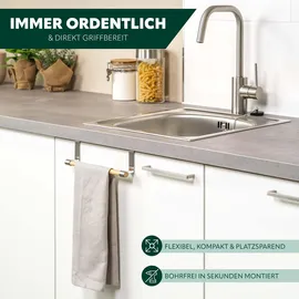 ELUNO Geschirrhandtuchhalter ohne Bohren Silber