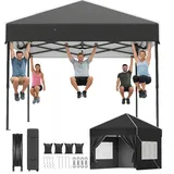 HOMALL Pavillon winterfest und wasserdicht 3x3/3x4.5/3x6m Faltpavillon Gartenpavillon, (mit Tragetasche & Sandsäcken, für Garten Camping), Spitzdach-Pavillon mit 4 abnehmbaren Seitenwänden 300 cm