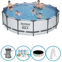 Bestway Pool Steel Pro MAX - Poolpaket - 457x107 cm grau No Size