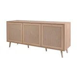 Finori Sideboard Holzwerkstoff Sonoma Eiche/Rafia Geflecht