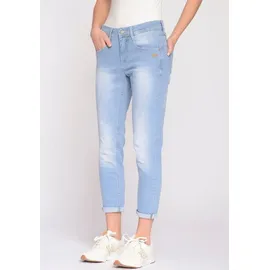 Gang Relax-fit-Jeans »94AMELIE CROPPED«, mit Abriebeffekten, blau