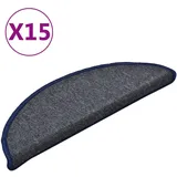 vidaXL Stufenmatte 56 x 17 cm Dunkelgrau/Blau