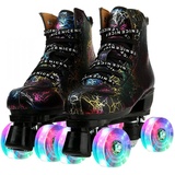 Rollschuhe Für Erwachsene, Frauen Und Männer, PU-Leder High-Top Glänzende Rollschuhe Sind Professionell Für Indoor- Und Outdoor-Sportarten, Zweireihige Schuhe Mit Rädern Für Kinder Mädchen B1,44 - 44
