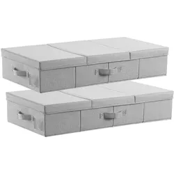 VEVOR Unterbettkommode Unterbettaufbewahrungstasche 2 Stk. (805 x 405 x 155 mm) Unterbettbehälter mit Deckel, Aufbewahrungsbox für Kleidung Schuhe Schlafzimmer Kleideraufbewahrungstasche 48 L