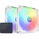 NZXT F Series F140 RGB Core Twin Pack, Matte White, weiß, LED-Steuerung, 140mm (RF-C14DF-W1)