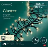 Lumineo LED-Lichterkette Cluster 10,5 m warm weiß schwarz