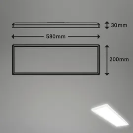 Briloner LED Panel Move 22W weiß 58x20x3 cm Bewegungssensor neutralweiß