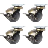 Aisaving Lenkrollen, drehbar, 360 Grad drehbare Kugelrollen, Oberplatte mit Kapuze, Möbelrolle, 4 Stück (Ball Caster with Brake, 2" (50mm))
