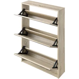 [en.casa] Lund 63 x 102,5 x 17 cm beige / Sonoma-Eichenoptik