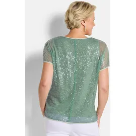 GOLDNER Schlupfbluse in schimmerndem Design Grün 54