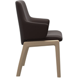Polsterstuhl STRESSLESS "Laurel", braun (chocolate paloma, walnuss), B:58cm H:92cm T:59cm, Leder PALOMA: PALOMA ist ein durchgefärbtes Semianilin-Möbelleder mit natürlicher Narbung., Stühle, Polsterstuhl, Low Back mit Armlehne, Größe L, mit abgerundeten Beinen in Walnuss