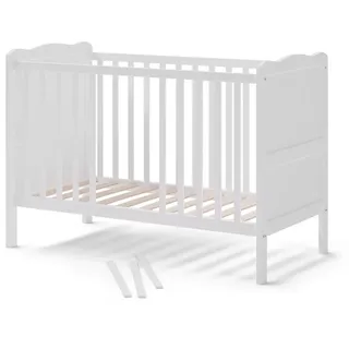 VitaliSpa Babybett Tobi 60x120 cm, Weiß/Weiß - Weiß