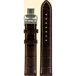 Mido - Leder Multifort Lederband Braun 17/16mm M600012836 - alligator-prägung,braun,kalb