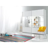 Schwebetürenschrank HOME AFFAIRE "Beta Schiebetürenschrank Kleiderschrank Wäscheschrank", weiß, B:200cm H:210cm T:61cm, FSC-zertifizierter Holzwerkstoff, Schränke, Schwebetürenschrank, mit Spiegel, INKLUSIVE kompletter Innenausstattung, Metallgriffe