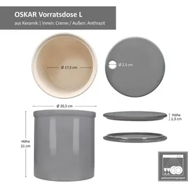 Mambocat Oskar Vorratsdose Ø 20,5 cm 1-tlg. Grau